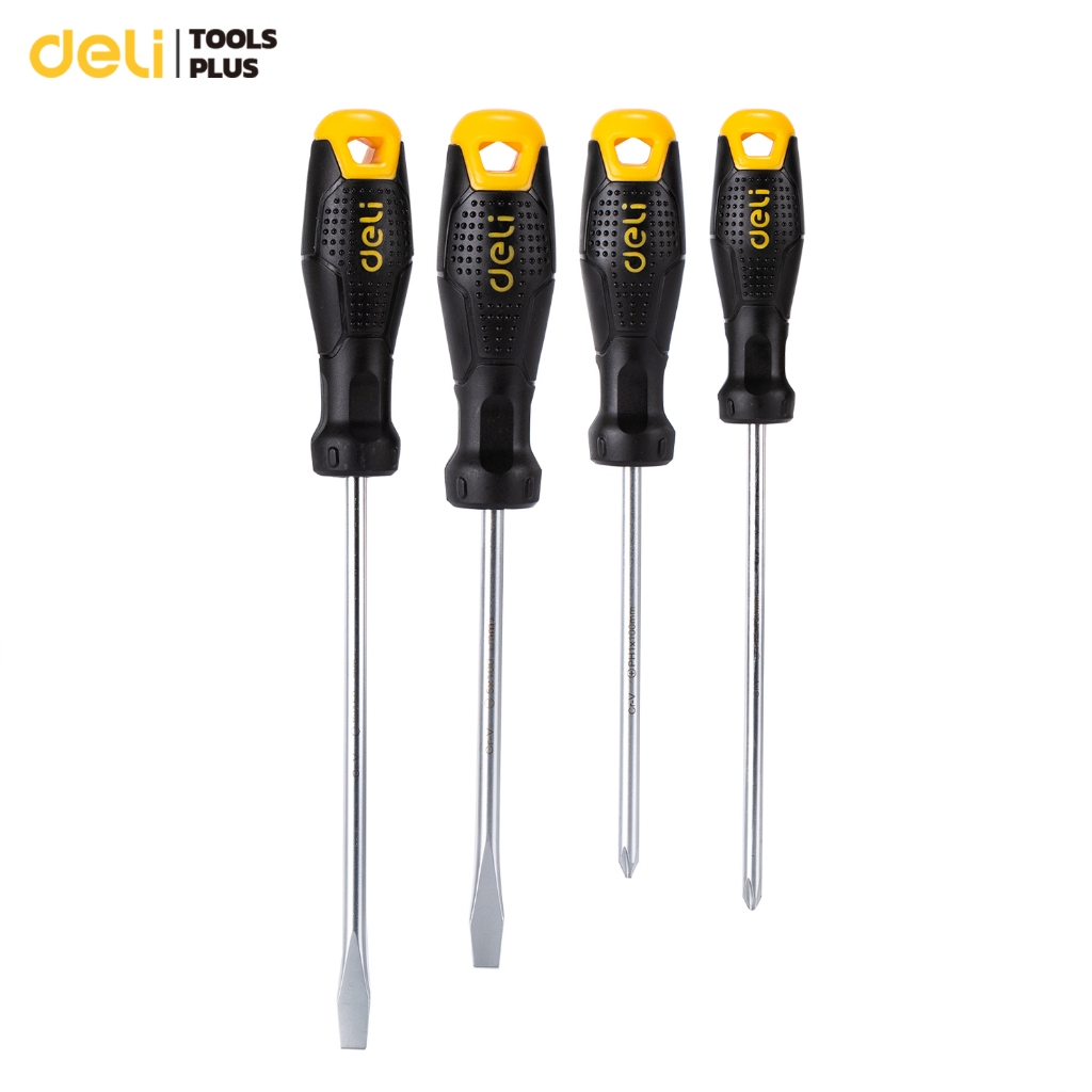 Deli ชุดไขควง 4/6ชิ้น ชุดไขควงเล็ก ไขควงแฉก ไขควงปากแบน เกรดเหล็ก  อย่างดี ไขควง Screwdriver Set