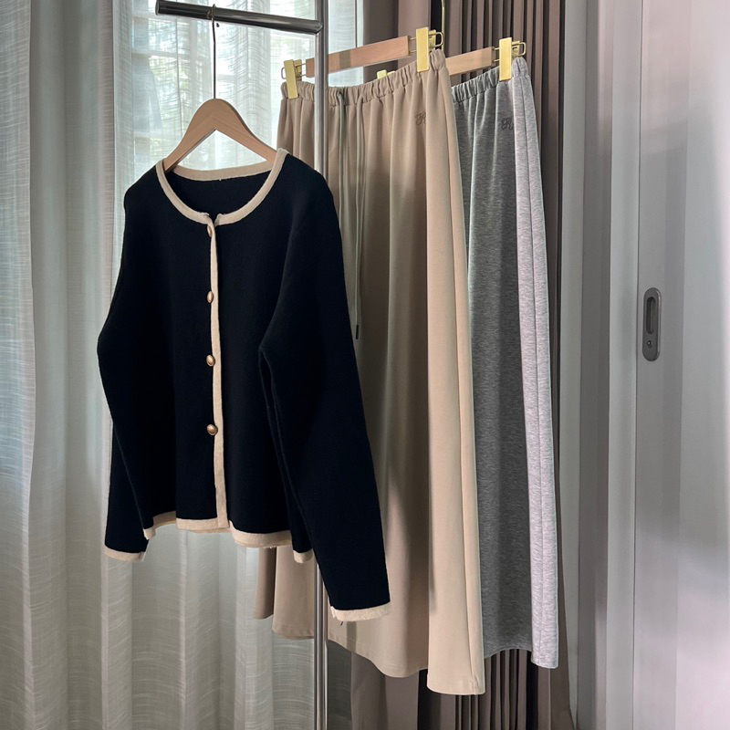 🎀🍦 Ayla Skirt กระโปรงทรงเอบาน (โอเวอร์ไซส์) & Molly cardigan เสื้อคาร์แกน  🎧🦋