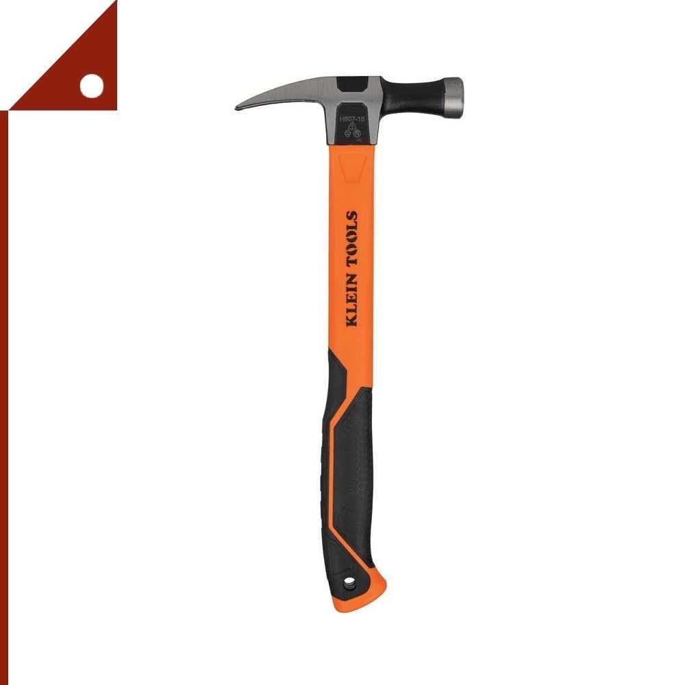 Klein Tools : KLTH80718* ค้อน Straight-Claw Hammer with Smooth Head, 18 oz.