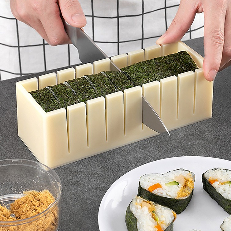 😍COD😍 Diy ซูชิ Maker และข้าววงกลมแม่พิมพ์สาหร่ายเค้กพลาสติกแม่พิมพ์ ele Mould Square ซูชิเครื่องบดทําชุดเครื่องมือ