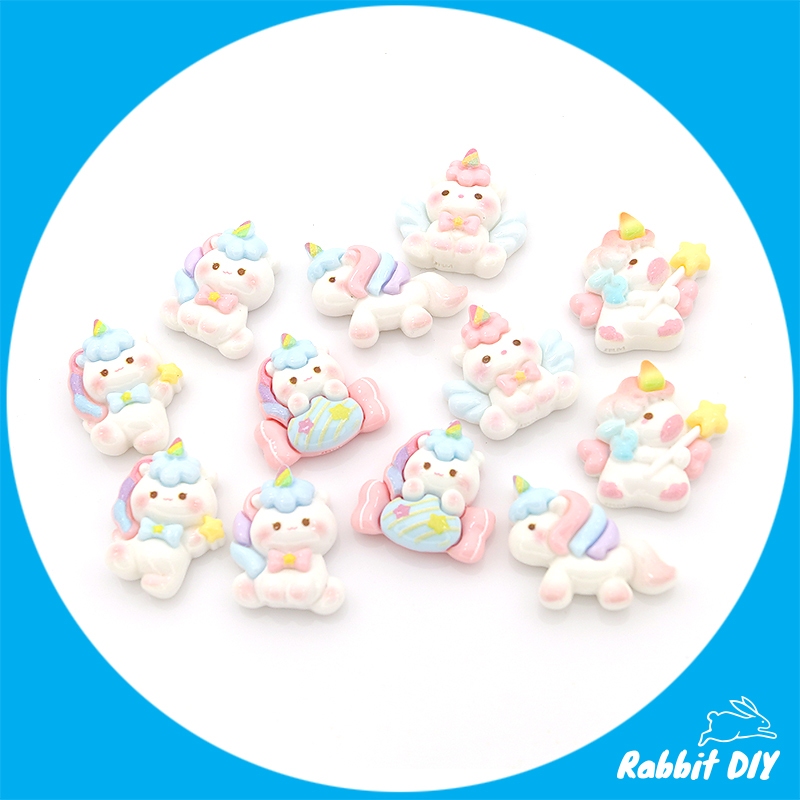 เรซิ่น ชุดยูนิคอร์น น่ารักๆ สีขาว (แพ็กรวมครบทุกแบบ เริ่มต้น 6 ชิ้น)