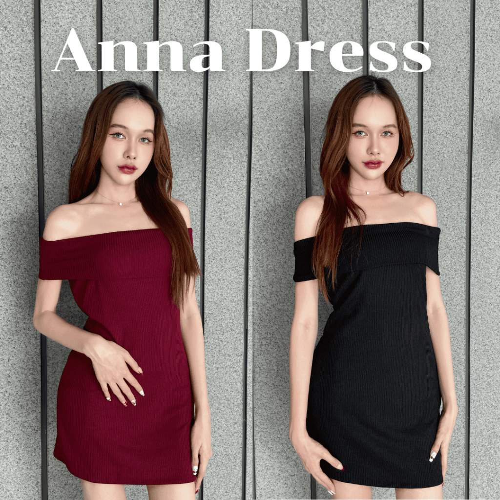 Anna Dress เดรสออกงาน เปิดไหล่ ผ่าข้าง ตัวสั้น
