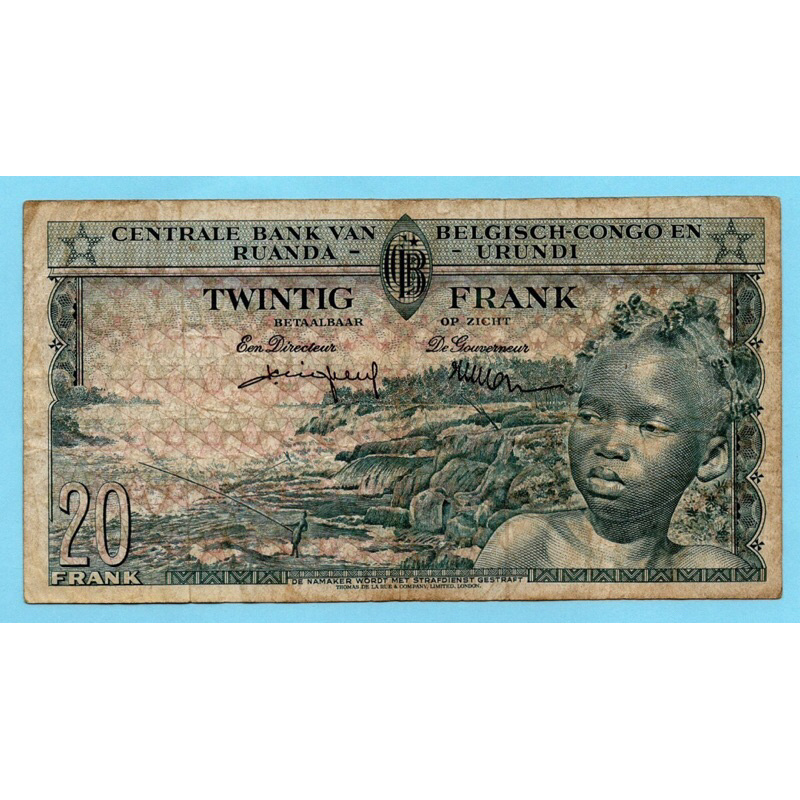 Belgian Congo / Rwanda & Urundi 20 Francs 1957