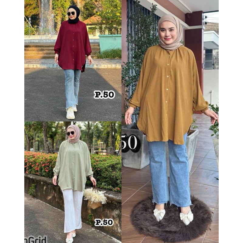 เสื้อผ้าสลาฟผู้หญิง เสื้อทรงว้าวข้างกระดุมหน้าคอจีน แขนยาวข้อมือจั้มยืด