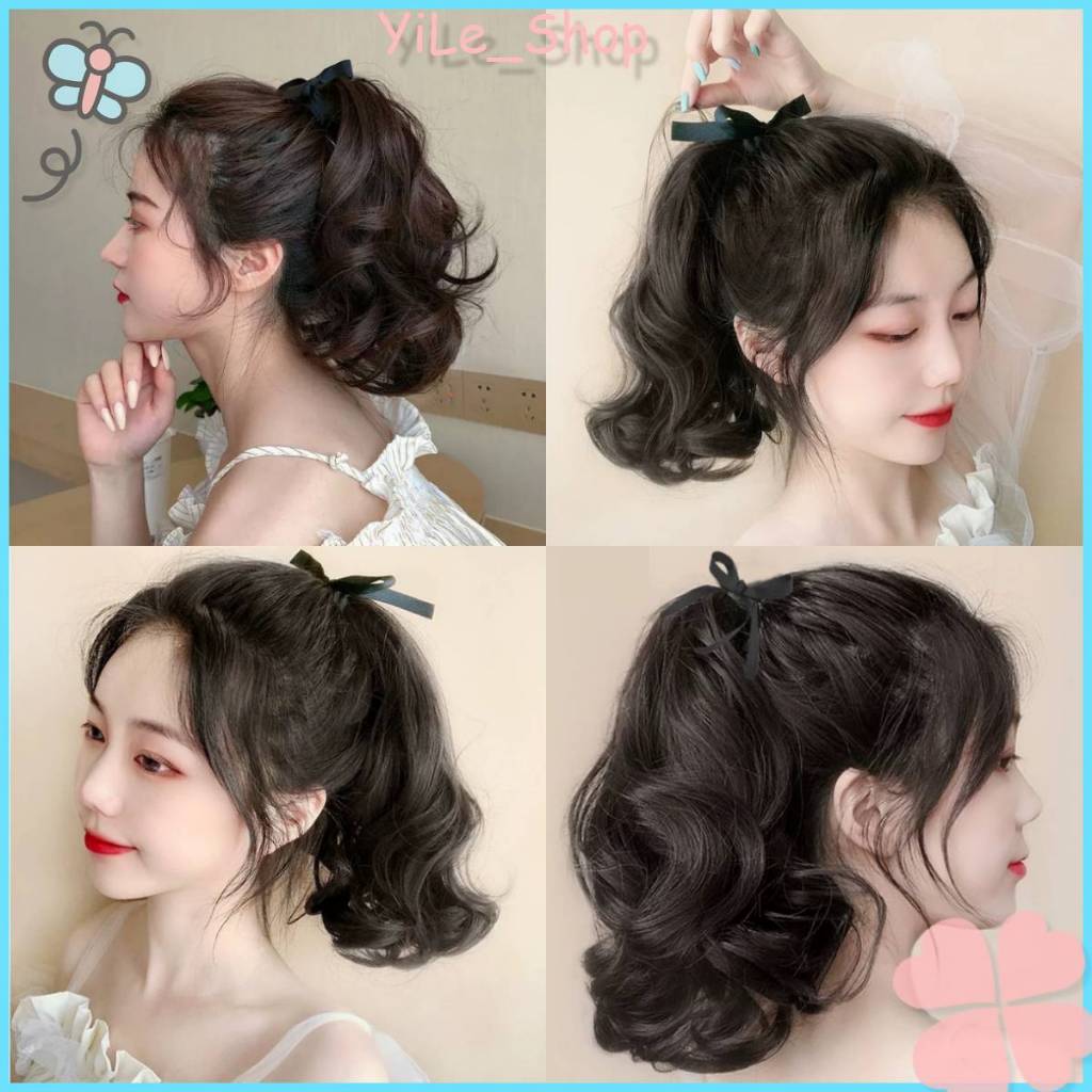 【COD จัดส่งจากไทย】ผมสังเคราะห์ 35 ซม.หยักผมหางม้า Drawstring คลิปผู้หญิงต่อผมวิกผม ต่อผมยอดฮิตของเกาหลี INS