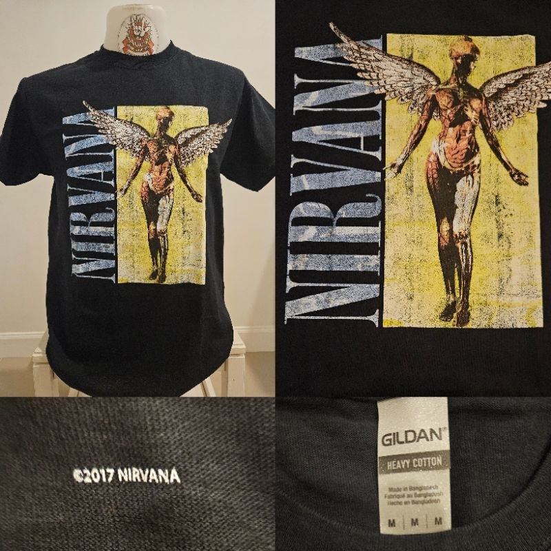 เสื้อวง Nirvana เนอร์วาน่า เสื้อวงงานลิขสิทธิ์แท้ นำเข้า-US ป้ายGildanเก่า Rare item สินค้ามือ1