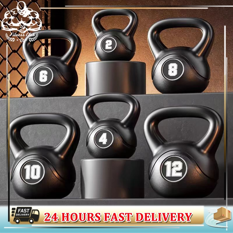 【 ถุงมือฟรี】Kettlebell Dumbbell เคตเทิลเบล 2/4/6/8/10KG ดัมเบล ลูกตุ้มยกน้ําหนัก ดัมเบลหูหิ้ว ลูกยกน้ำหนัก ดัมเบลลูกตุ้ม