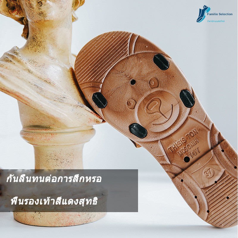 Tzusa รองเท้าใส่ในบ้านพิมพ์ลายเสือดาว โบว์สวย รองเท้าสตรีสไตล์เกาหลี ใส่สบาย จัดส่งฟรี
