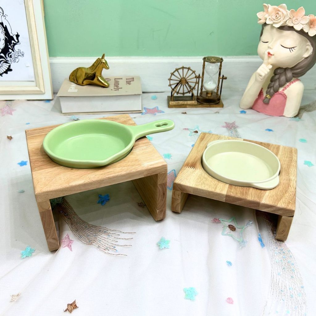 ชามเซรามิค Lovely มีหูแมว หมา สุนัข เซรามิก สัตว์เลี้ยง จานอาหารสัตว์ 13x3.4cm minimal design Bowl