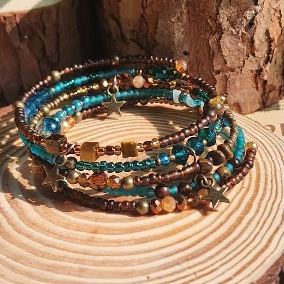 พร้อมส่ง กำไลข้อมือลูกปัดสไตล์โบฮีเมียน Bohemian Hippie bangle