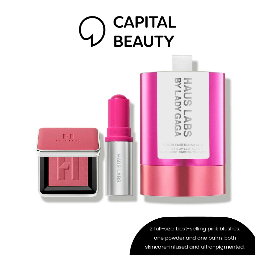 HAUS LABS BY LADY GAGA Color Fuse Glassy Blush Balm Stick + Powder Blush Set เซทบลัชออน