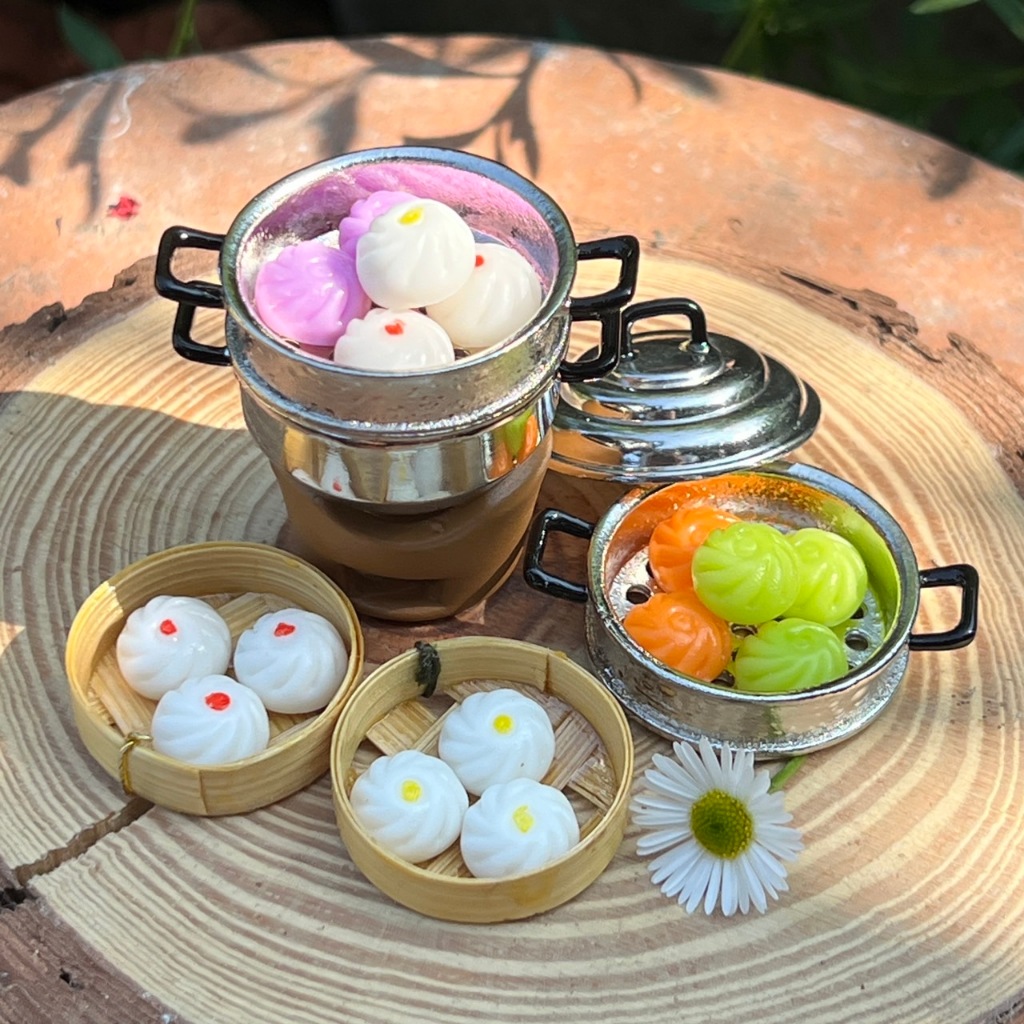 ซาลาเปาจิ๋ว ขนมดินปั้นจิ๋ว #ของจิ๋ว #miniature