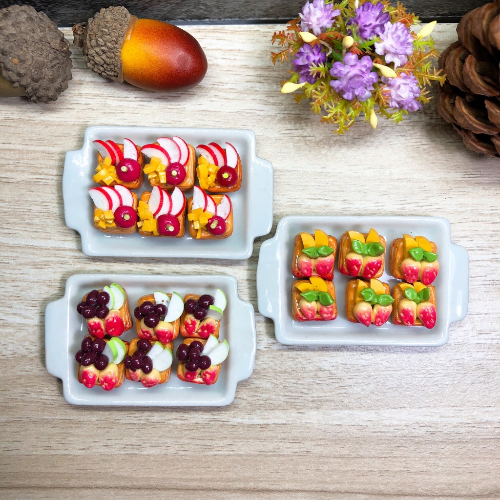 [ราคา / 1 ชิ้น ] ทาร์ตจิ๋ว พายจิ๋ว ขนมดินปั้นจิ๋ว (02) #ของจิ๋ว #miniature