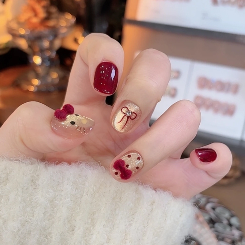 🇹🇭ร้านไทย🇹🇭【DD325】 เล็บปลอม สไตล์โมเดิร์น ใช้งานง่าย 24 ชิ้น