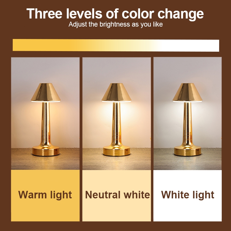 💥 ระบบควบคุมแบบสัมผัส 💥 หรี่ 3 ระดับ โคมไฟร้านอาหาร โคมไฟตั้งโต๊ะ LED มินิมอล ตกแต่งห้อง โต๊ะอาหาร แบบชาร์ - รูปที่ 7