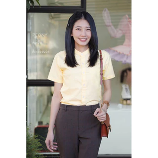 @รวมเสื้อเชิ้ตแขนสั้นคอจีน Lady Shirt 16 สี Cotton Oxford ผ้าคุณภาพ สวมใส่สบาย Made in Thailand