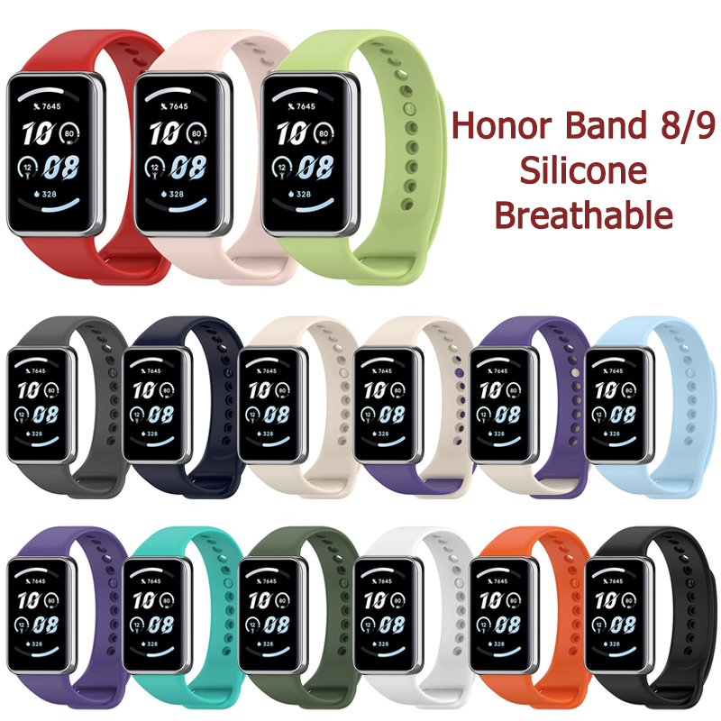 สายรัดซิลิโคนสีทึบสำหรับ Honor Band 8, สายรัดกีฬากันน้ำสำหรับ Honor Band 9