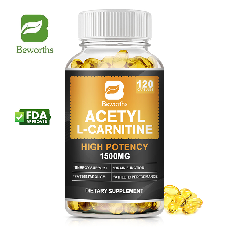 Beworths 1500mg Acetyl L-Carnitine Capsules แอล-คาร์นิทีน ลดน้ำหนัก ส่งเสริมการเผาผลาญ เพิ่มพลังงาน 