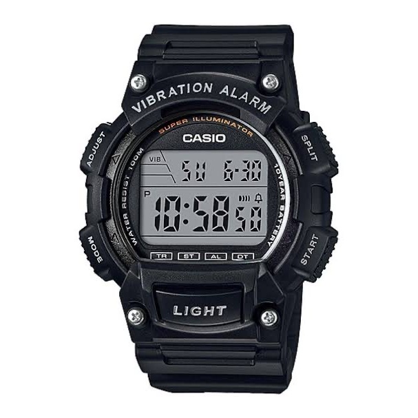 Casio Standard นาฬิกาข้อมือผู้ชาย สายเรซิ่น รุ่น W-736H-8B - สีดำ