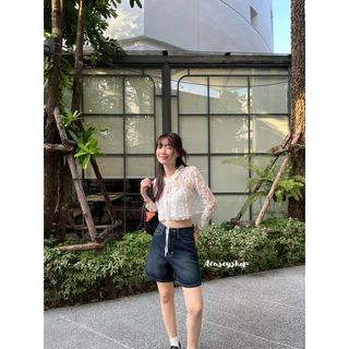 Acasey กางเกงยีนส์ผู้หญิง ขาสั้น รุ่น Puffy Short Jeans S-42