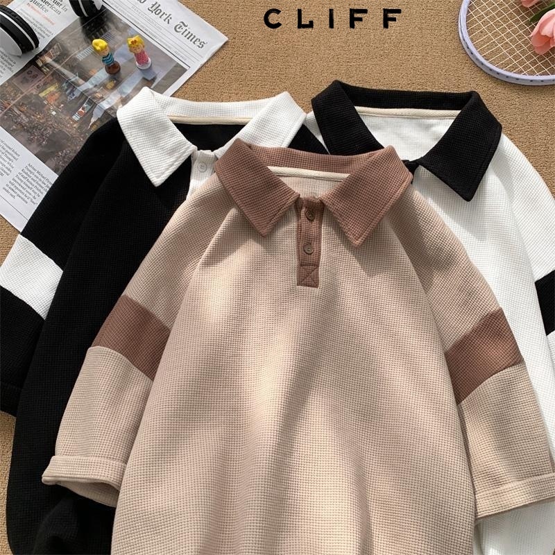 CLIFF วาฟเฟิลด์ ชาย เสื้อโปโล กีฬา แมทช์ลุคง่าย ไซส์ใหญ่ ราคา ถูกที่สุด ดีลบีเคเค รูปภาพหลัก
