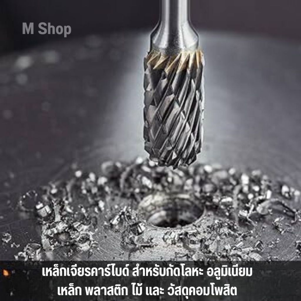 เหล็กเจียร ดอกเจียรคาร์ไบด์ ดอกกัดเหล็ก  แกน 6 มิล 5 ตัวชุด - รูปที่ 2
