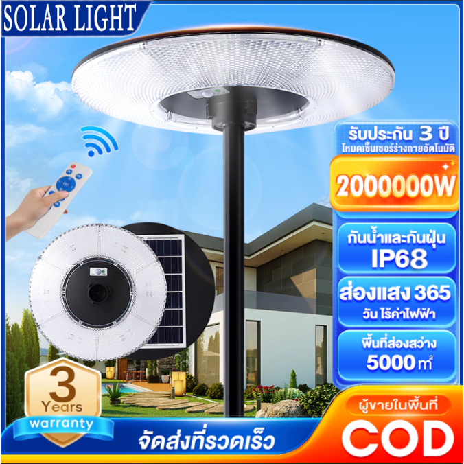 【รับประกัน30ปี】โคมไฟโซล่าเซลล์ ufo โซล่าเซลล์solar light ไฟทรงกลม ไฟสปอร์ทไลต์ LED โคมไฟถนนไฟโซล่าเซลล์ ไฟอุ่นรุ่นให