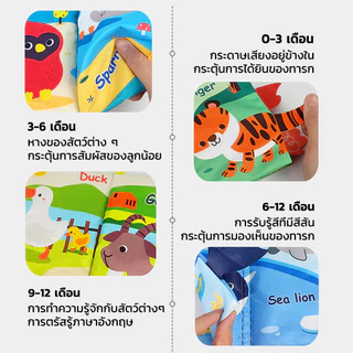 Becky Babo หนังสือผ้า ของเล่นเด็ก ซักได้ เสริมพัฒนาการ พิมพ์ลายการ์ตูนสัตว์ มีเสียงกรอบแกรบ สำหรับเด็กเล็ก ของขวัญปีใหม่