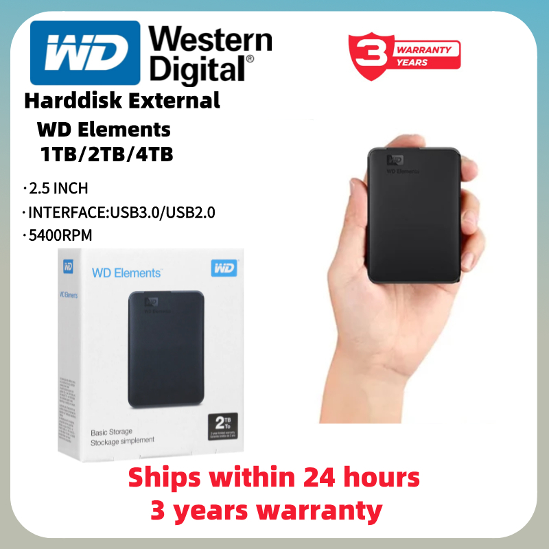 WD External Harddisk 1tb/2tb ฮาร์ดดิสก์แบบพกพา USB 3.0 2.5" Hard Drive Portable ฮาร์ดดิสก์ Harddisk 