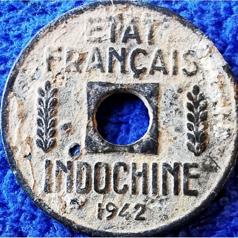 เหรียญ​อินโดจีน​(ฝรั่งเศส)​ French​ Indo​china, 1/4​ Cent​, (เหรียญ​ฝังดิน), #4601, ใช้แล้ว