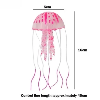 จําลองผลเรืองแสงแมงกะพรุน Aquarium ตกแต่งปลาใต้น้ํา Luminous เครื่องประดับ Miniature Figurines ของขวัญใหม่ L273