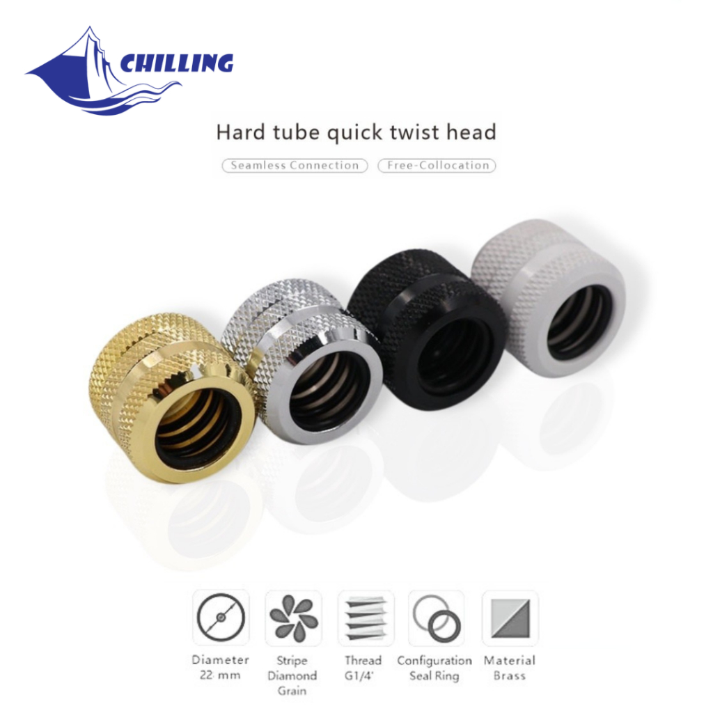 Fitting Pipe 14 mm./ Male G1/4 in. Water cooling. ฟิตติ้ง สำหรับท่อ 14 มม./เกลียวนอก 1/4 นิ้ว. สำหรั