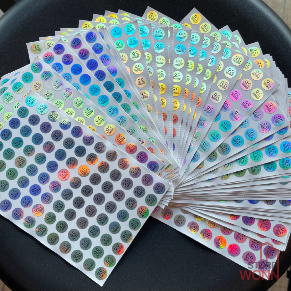 สติ๊กเกอร์ QC PASSED สีเงินโฮโลแกรม กันน้ำ ขนาด dia. 1 cm 480/960 ดวง ราคา ถูกที่สุด ดีลบีเคเค แกลเลอรีภาพที่ 2