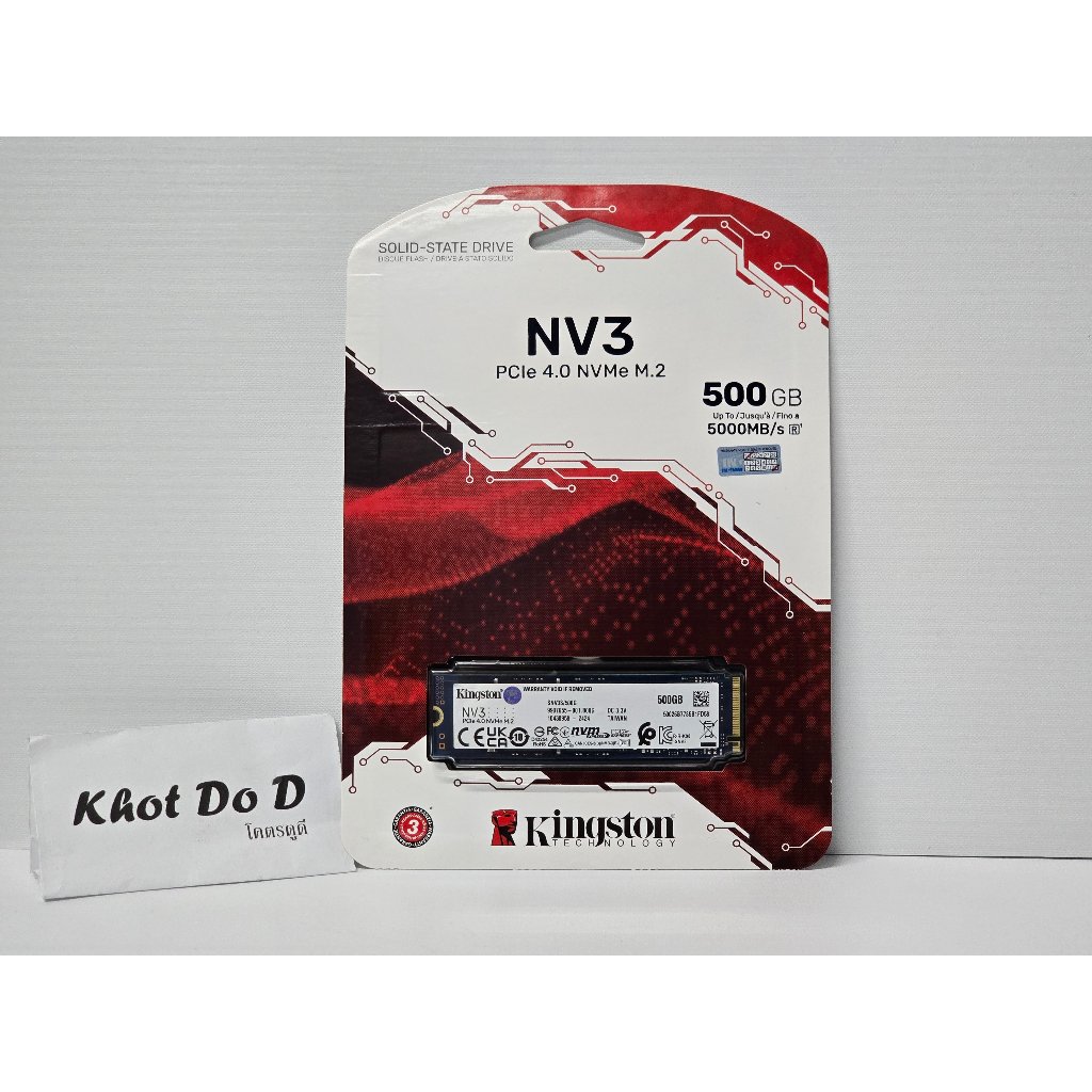 [จัดส่งฟรี พร้อมส่ง] SSD M.2 NVMe Kingston NV3 500GB ( SNV3S/500G) ของใหม่ ประกัน ingram / Synnex 3 