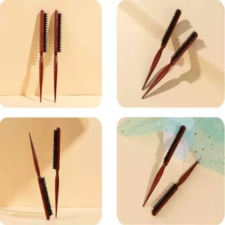 【กรุงเทพจัดส่งสินค้า】ไรผม Baby hair Taming Brush หวียีผม หวีขนหมูป่าโกนหนวดหวีหมูป่าขนแปรงแปรงผมหวีนวดหนังศีร