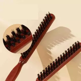 【กรุงเทพจัดส่งสินค้า】ไรผม Baby hair Taming Brush หวียีผม หวีขนหมูป่าโกนหนวดหวีหมูป่าขนแปรงแปรงผมหวีนวดหนังศีร
