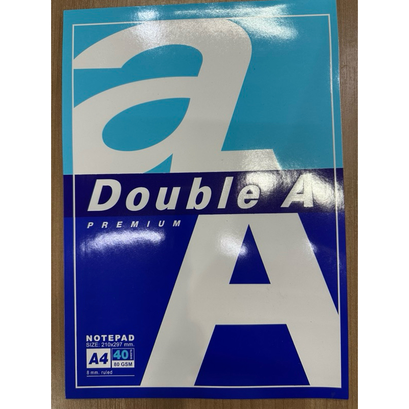 สมุดรายงาน Double A 80 แกรม A4 40 แผ่น มีเส้น 2 หน้า