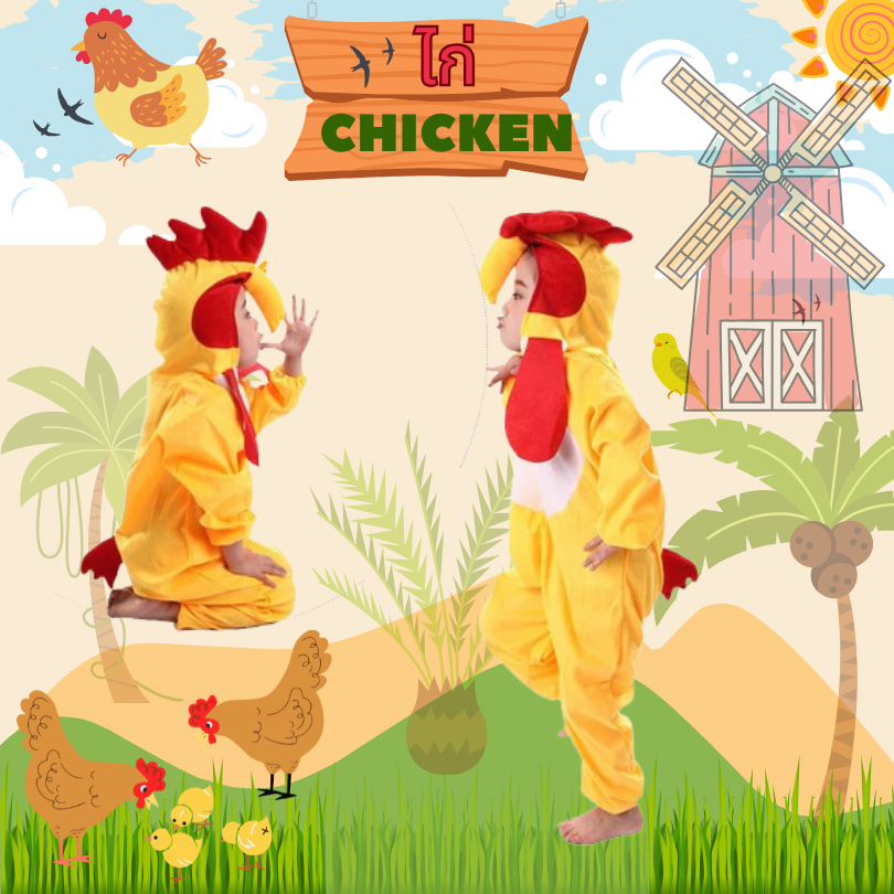 ชุดไก่ ชุดแฟนซีเด็ก ชุดแฟนซีไก่ ชุดแฟนซีสัตว์ ชุดมาสคอต ชุดสัตว์