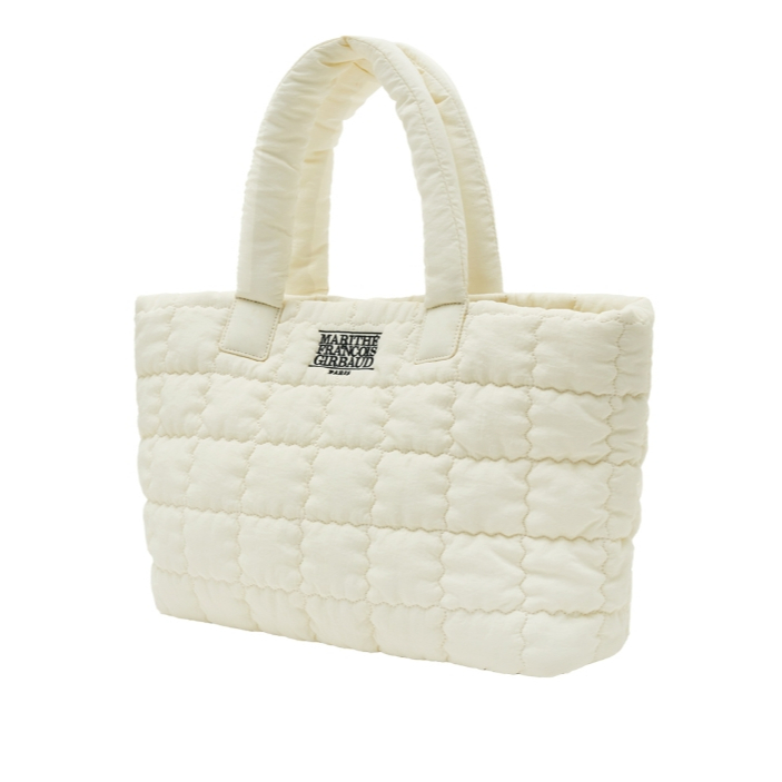 Marithe Francois Girbaud Classic Logo Padding Tote Bag (Ivory, Sky Blue)