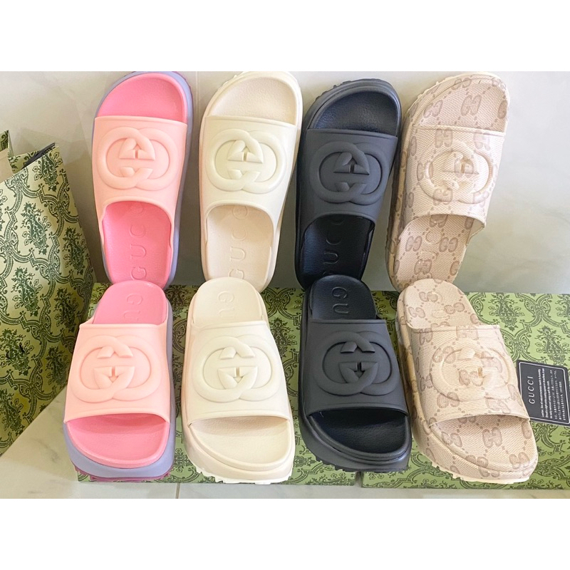 พร้อมส่ง รองเท้าแตะG แบบสวม เสริมความสูง (size36-40)แถมกล่อง ถุงกระดาษ