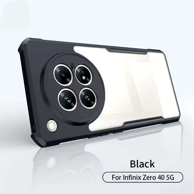 infinix zero 40 5Gตรงรุ่น(พร้อมส่งในไทย)เคสกันกระแทกขอบสีหลังใสInfinix Zero40/Infinix Zero 40 5G
