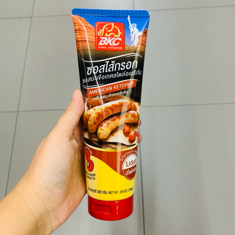 ซอสไส้กรอก ซอสมะเขือเทศสไตล์อเมริกัน (American Ketchup sauce) ตรา BKC บีเคซี Thai Cuisine ขนาด 155g 