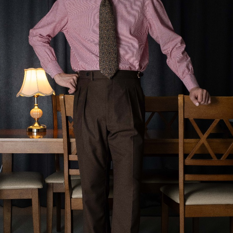 [T7TR-BROWN] กางเกงขายาวเอวสูง Classic High Waist Trousers "Brown"