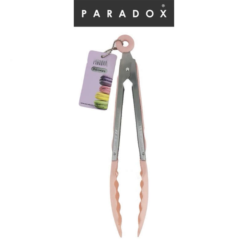 Paradox : ที่คีบหัวไนล่อน สีชมพู ขนาดยาว 9 นิ้ว  9"nylon food tong Z0104(Y22)