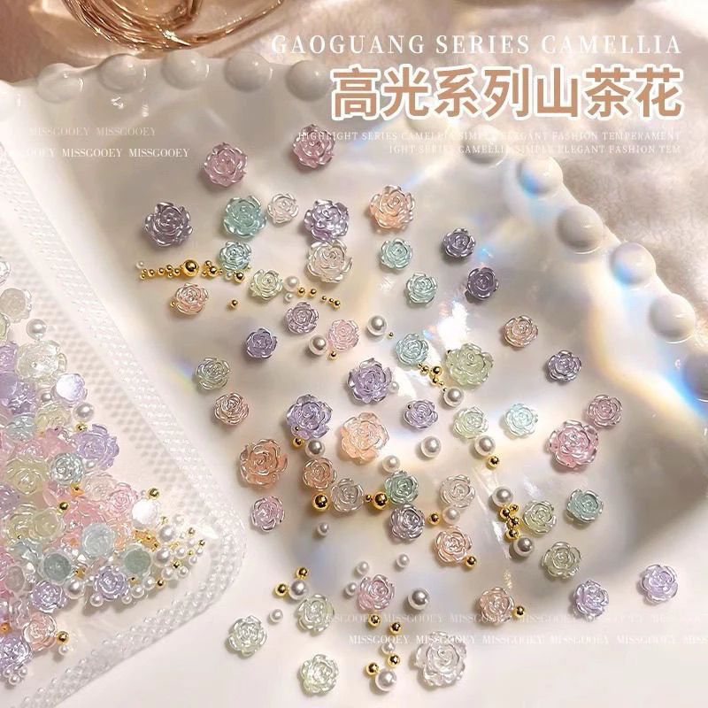 อะไหล่ดอกกุหลาบคละสีคละไซส์ ตกแต่งเล็บให้สวยงาม 50 ชิ้น/ห่อ สินค้าพร้อมส่ง