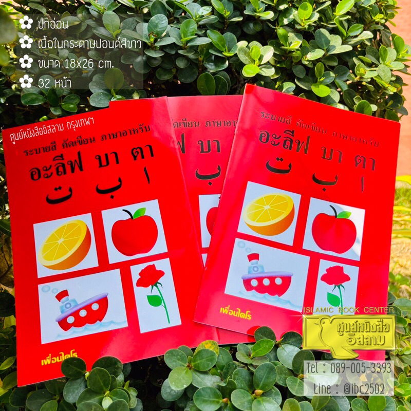 ระบายสี คัดเขียน ภาษาอาหรับ อะลีฟ บา ตา (เพื่อนไคโร : ปกแดง)(ขนาด 18x26 cm, ปกอ่อน, เนื้อในกระดาษปอนด์สีขาว, 32 หน้า)