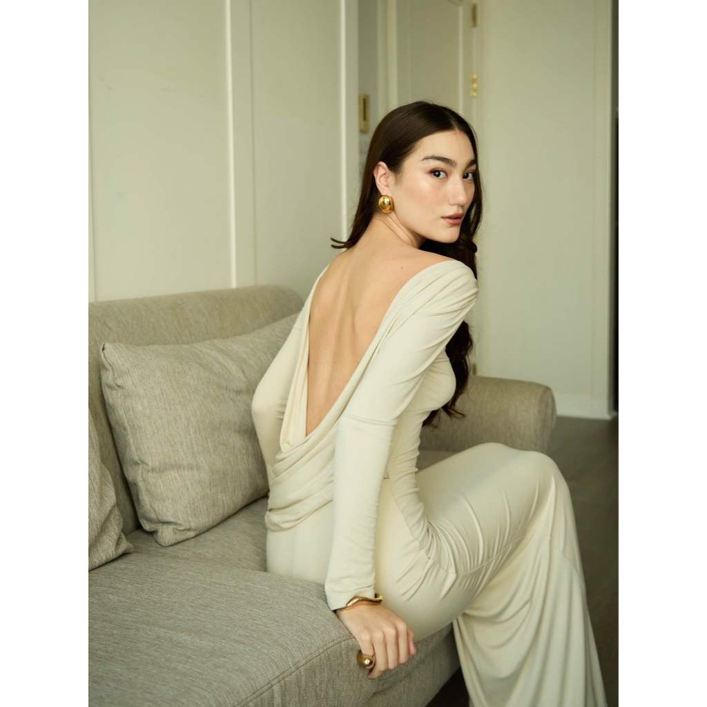 [ Fabrique.co ] - Miley Maxi Dress ชุดเดรสยาวทรงตรง ผู้หญิง