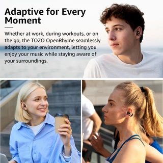 [ประกันศูนย์ไทย] TOZO OpenRhyme หูฟังบลูทูธ หูฟังไร้สาย หูฟังคลิปออน เบสหนัก Bluetooth 5.3 แบต 8 ชม/ชาร์จ IPX5 Game Mode