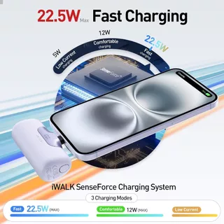 [ของแท้/ประกัน1ปี] iWALK LinkPod 5 แบตสำรองไร้สาย Type-C 5500mAh ชาร์จเร็ว 22.5Wรองรับ iPhone 17/16/15,มือถือแอนดรอย์