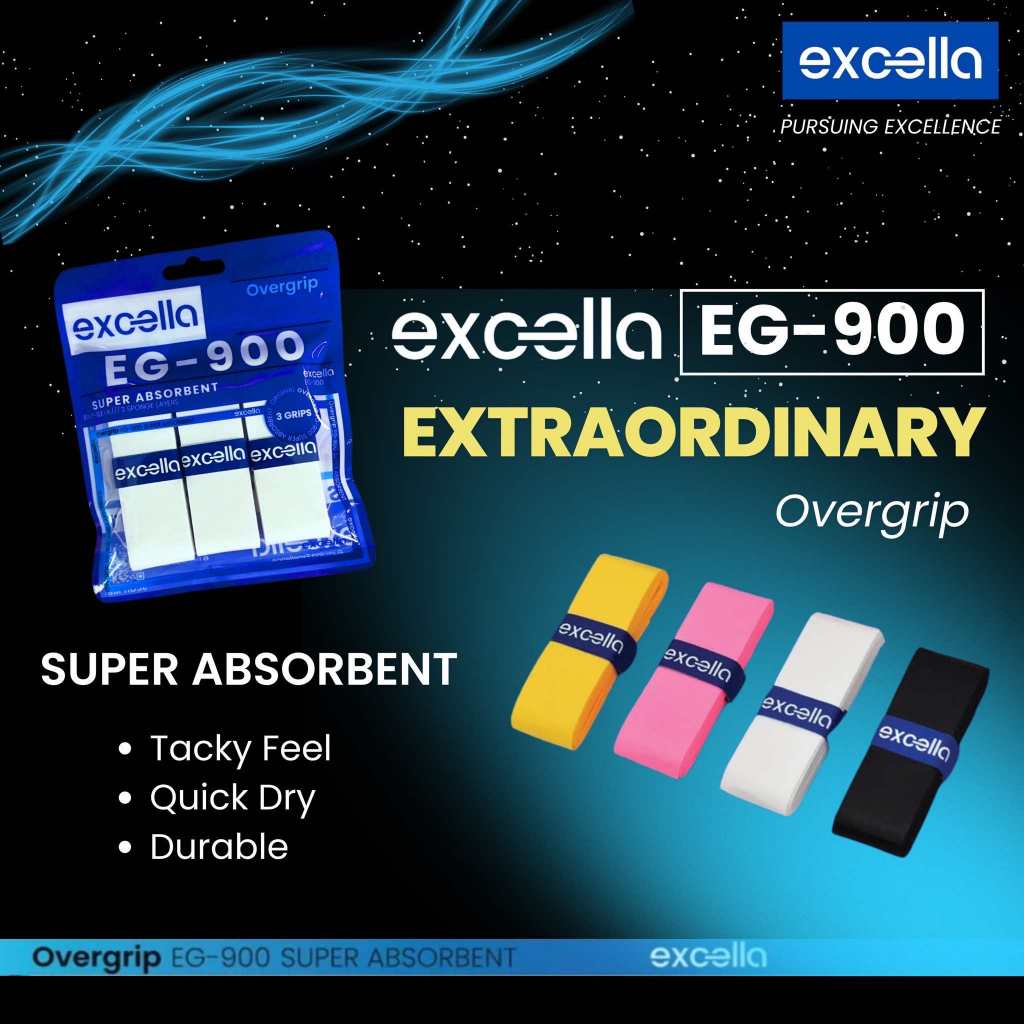 กริป Excella EG-900 ยอดฮิตติดกระแสในตอนนี้  ผ้าพันด้าม  ไม้แบดมินตัน แพ็ค 3 ชิ้น